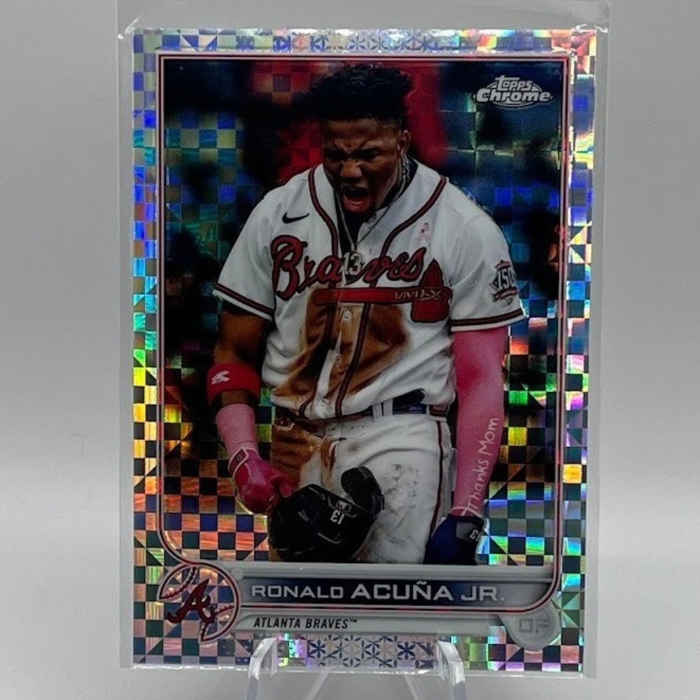 Ronald Acuna Jr 2022 Topps Chrome X-Fractor #165 MLB Atlanta Braves Card SP